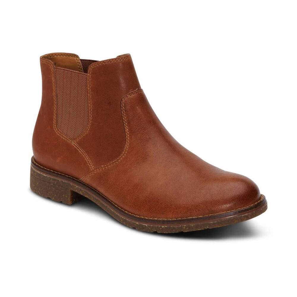 NEW AETREX women's kaylee arch support chelsea boot in cognac